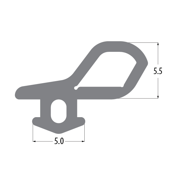 R6667 bubble gasket profile drawing with sizes in mm