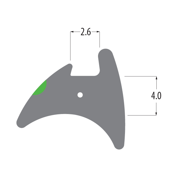 R3412 corded wedge gasket profile drawing with sizes in mm
