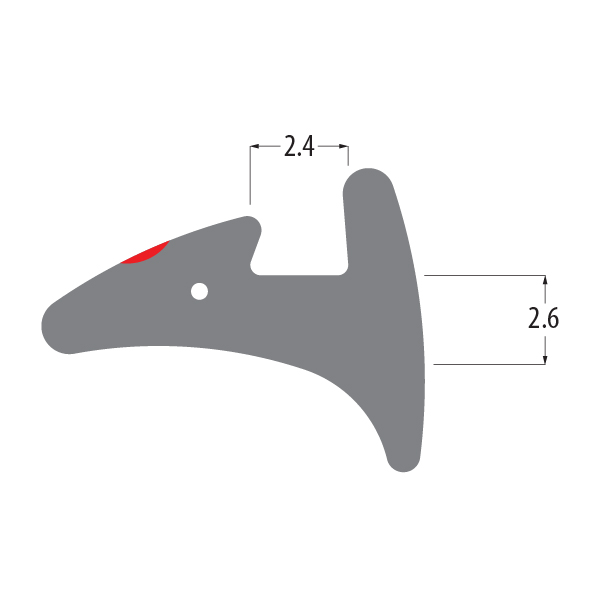 R3414 corded wedge gasket profile drawing with sizes in mm