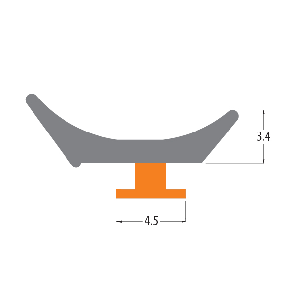 R2754 E gasket profile drawing with sizes in mm