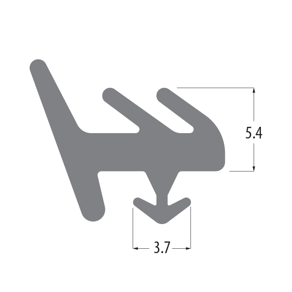 R5711 E gasket profile drawing with sizes in mm