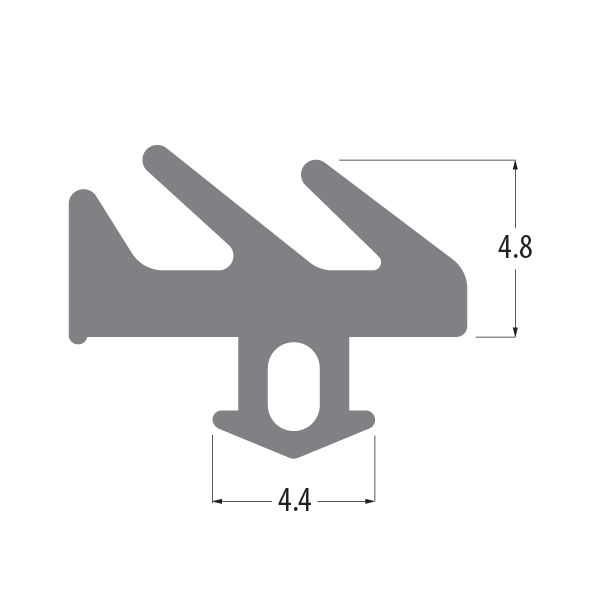 R6499X E gasket profile drawing with sizes in mm