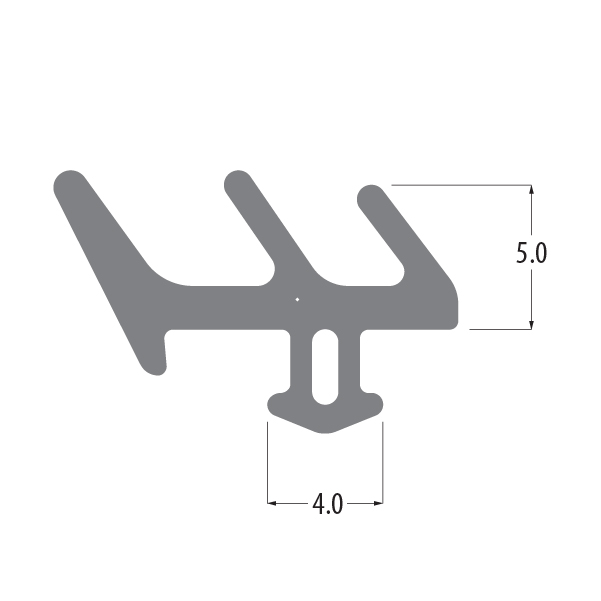 R6542 E gasket profile drawing with sizes in mm