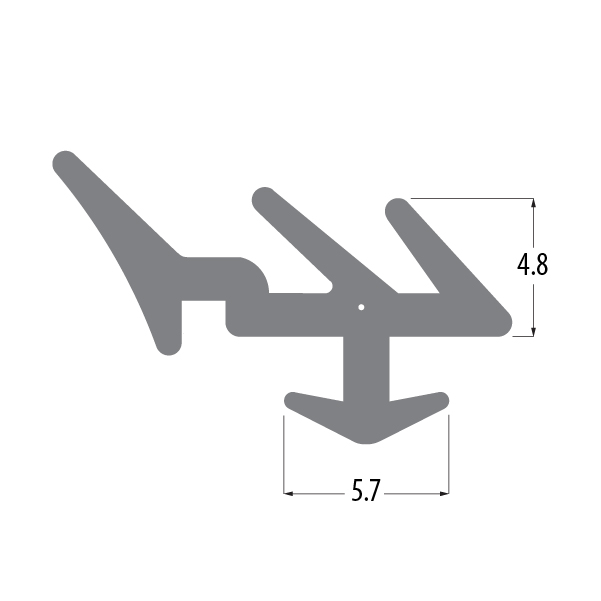 R6563 E gasket profile drawing with sizes in mm