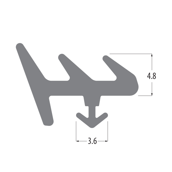 R9156X E gasket profile drawing with sizes in mm