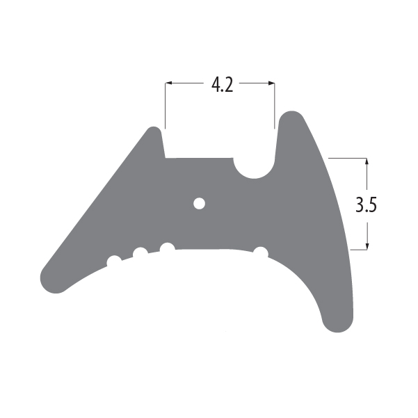 R6503 incremental wedge gasket profile drawing with sizes in mm