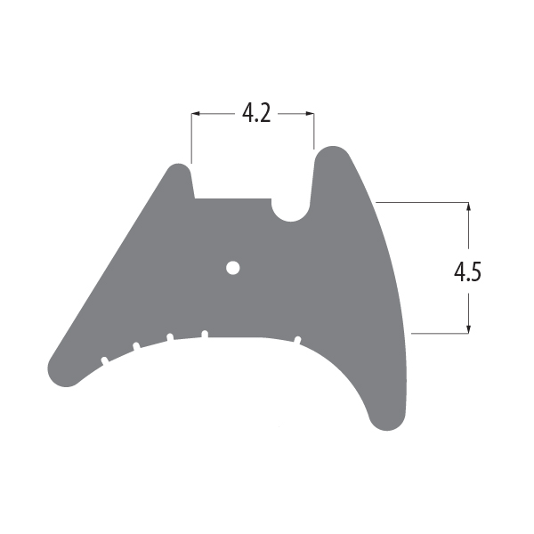 R6504 incremental wedge gasket profile drawing with sizes in mm