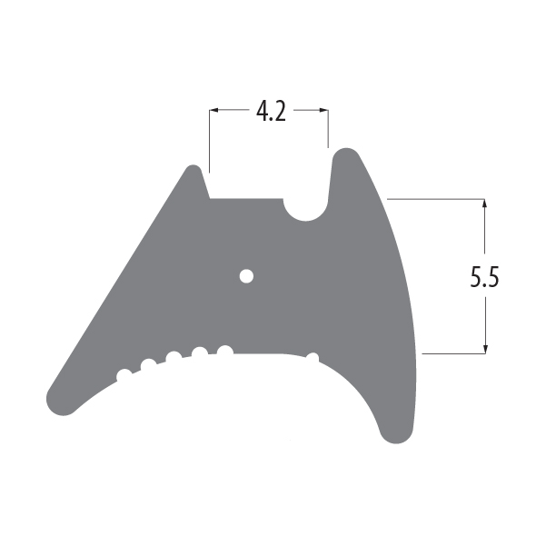 R6505 incremental wedge gasket profile drawing with sizes in mm