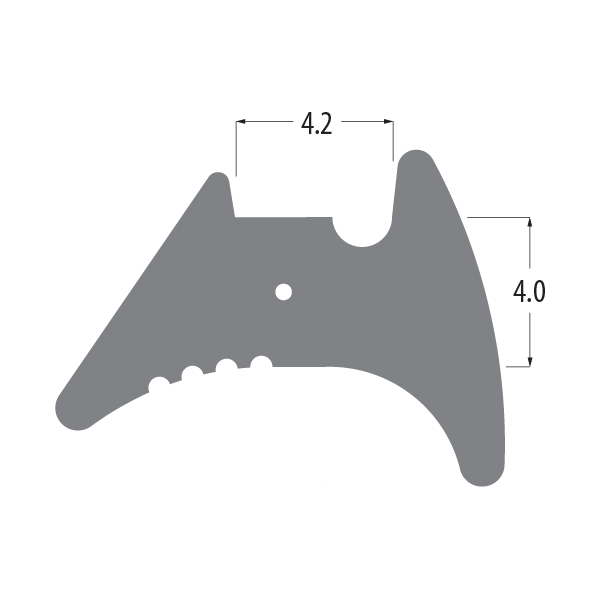 R6514 incremental wedge gasket profile drawing with sizes in mm