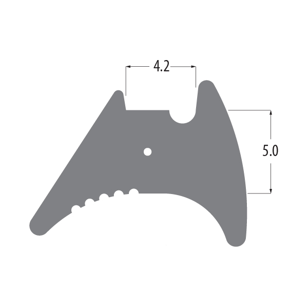 R6515 incremental wedge gasket profile drawing with sizes in mm