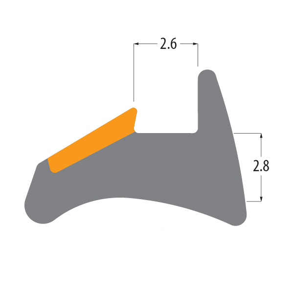R3188 Reddilock wedge gasket profile drawing with sizes in mm
