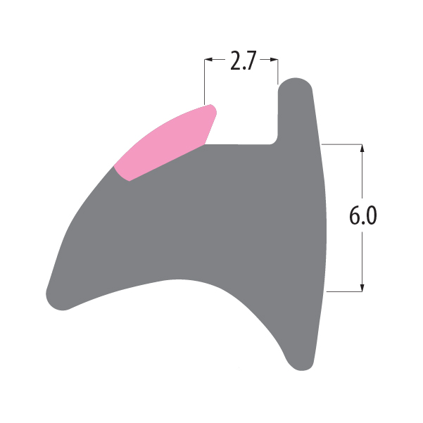 R3230 Reddilock wedge gasket profile drawing with sizes in mm