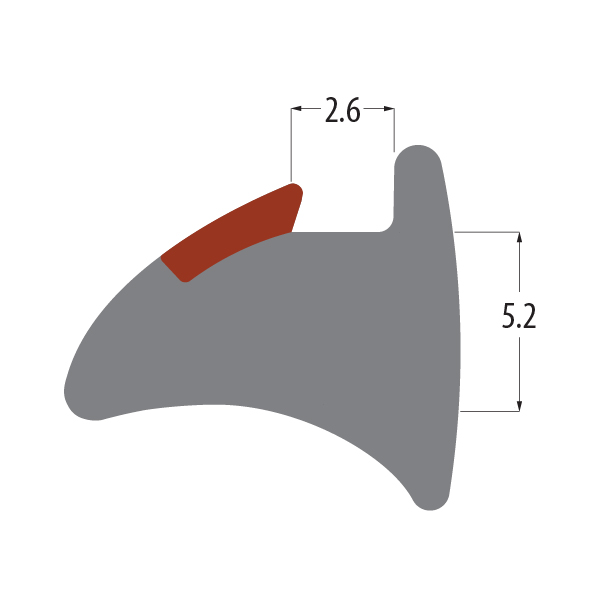 R3231 Reddilock wedge gasket profile drawing with sizes in mm