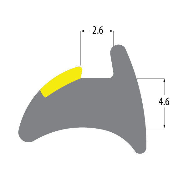 R3232 Reddilock wedge gasket profile drawing with sizes in mm