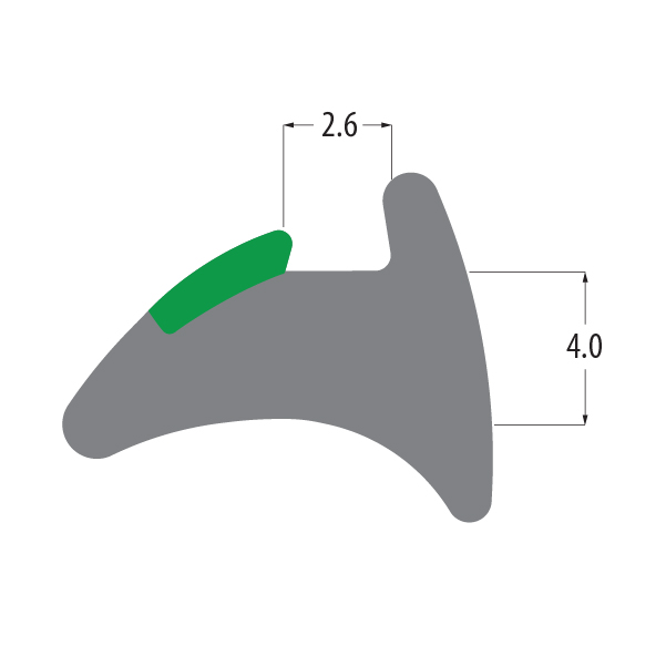 R3233 Reddilock wedge gasket profile drawing with sizes in mm