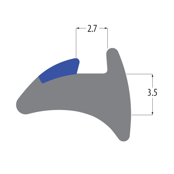 R3234 Reddilock wedge gasket profile drawing with sizes in mm