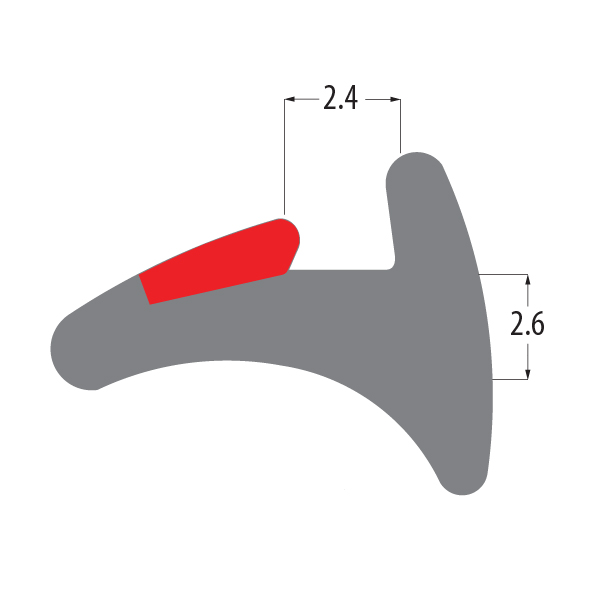 R3236 Reddilock wedge gasket profile drawing with sizes in mm