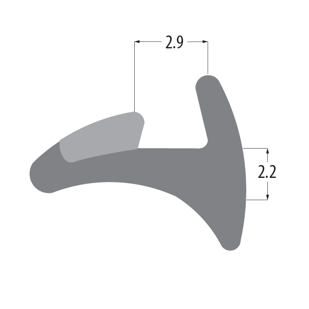 R3237 Reddilock wedge gasket profile drawing with sizes in mm