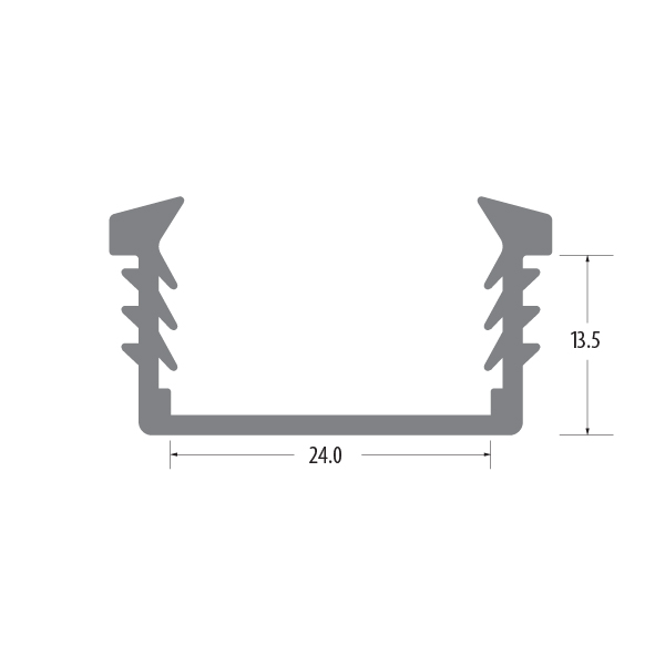 R0929 U-channel gasket profile drawing with sizes in mm