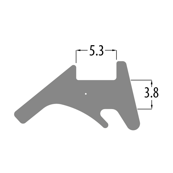 R5913 wedge gasket profile drawing with sizes in mm