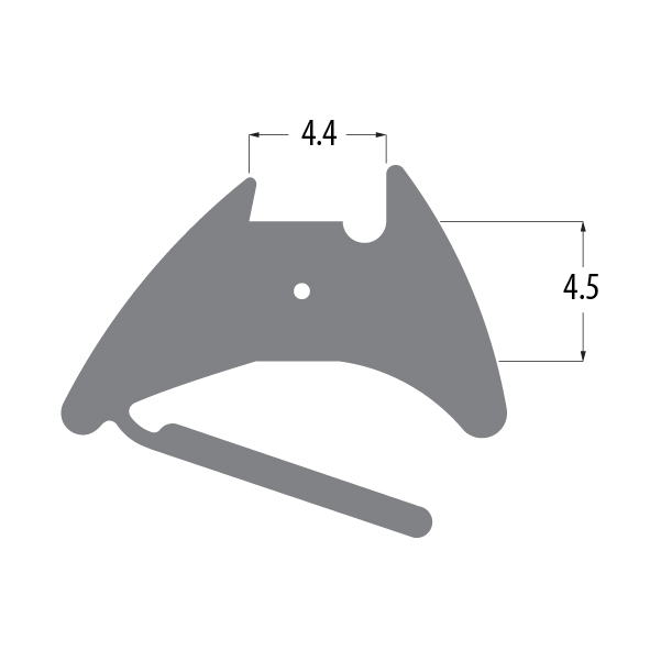 R6201 wedge gasket profile drawing with sizes in mm