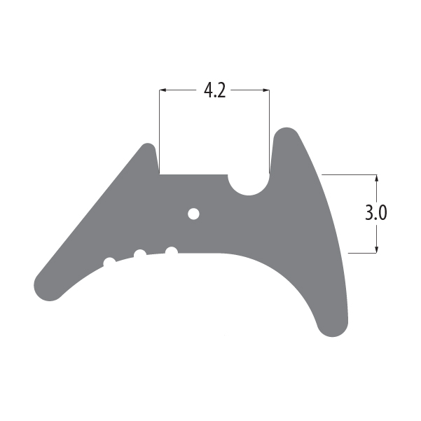 R6513 wedge gasket profile drawing with sizes in mm