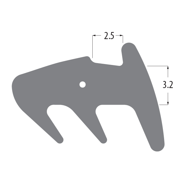 R9227 wedge gasket profile drawing with sizes in mm