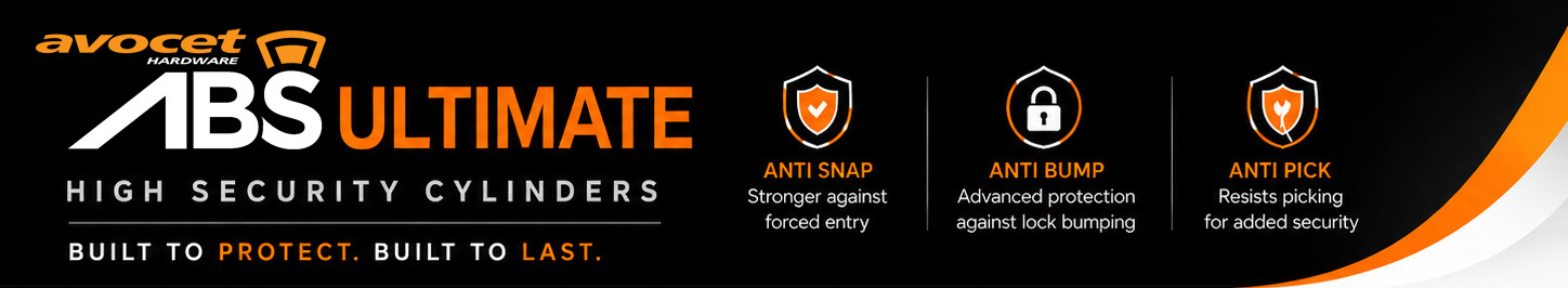 Avocet ABS Ultimate high security cylinders &mdash; anti snap, anti bump, anti pick. Built to protect. Built to last.