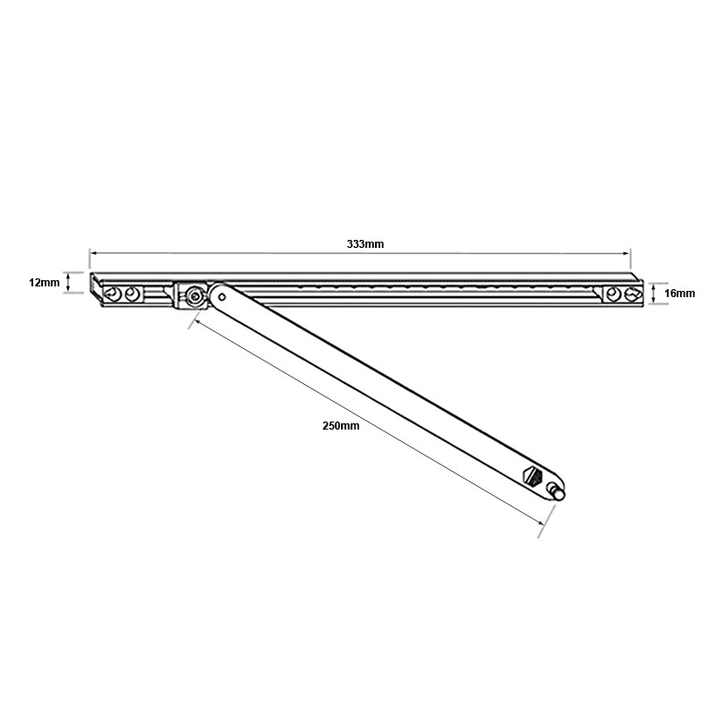 Maco Tech 90° Degree Door Restrictor Stay Hold Open 335mm - JCP Hardware