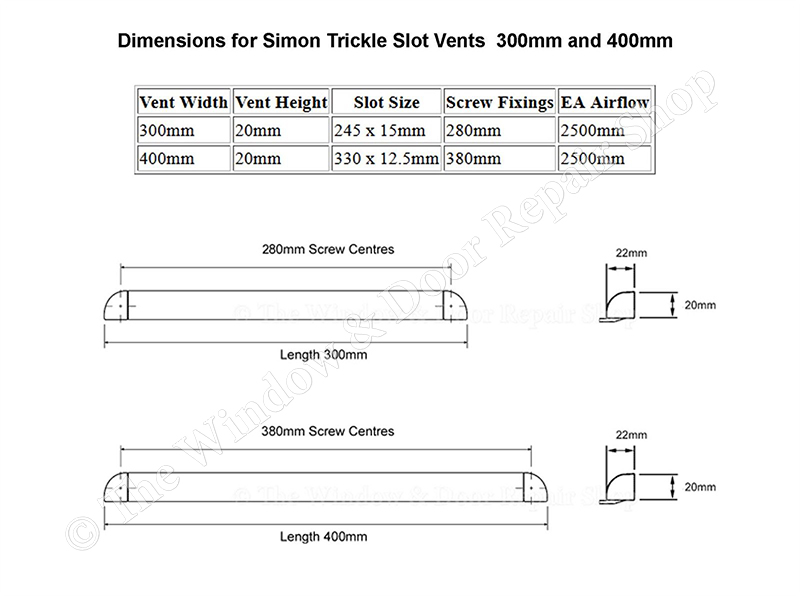 Simon Window Trickle Vent Framevent JCP Hardware